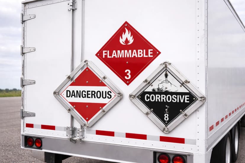 CDL 附加资格考试的危险物料标牌