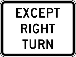 Except Right Turn