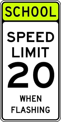 School speed limit when flashing