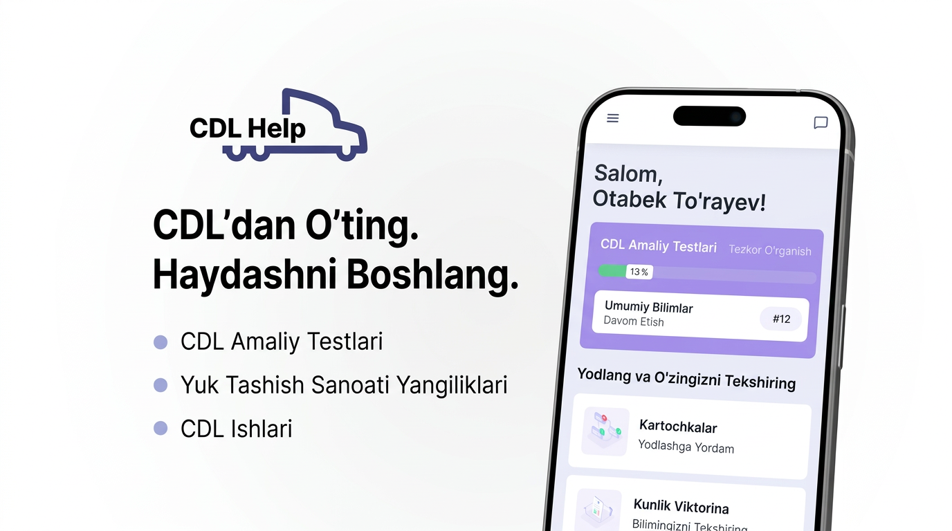Bepul CDL General Knowledge amaliy test - CDL Help