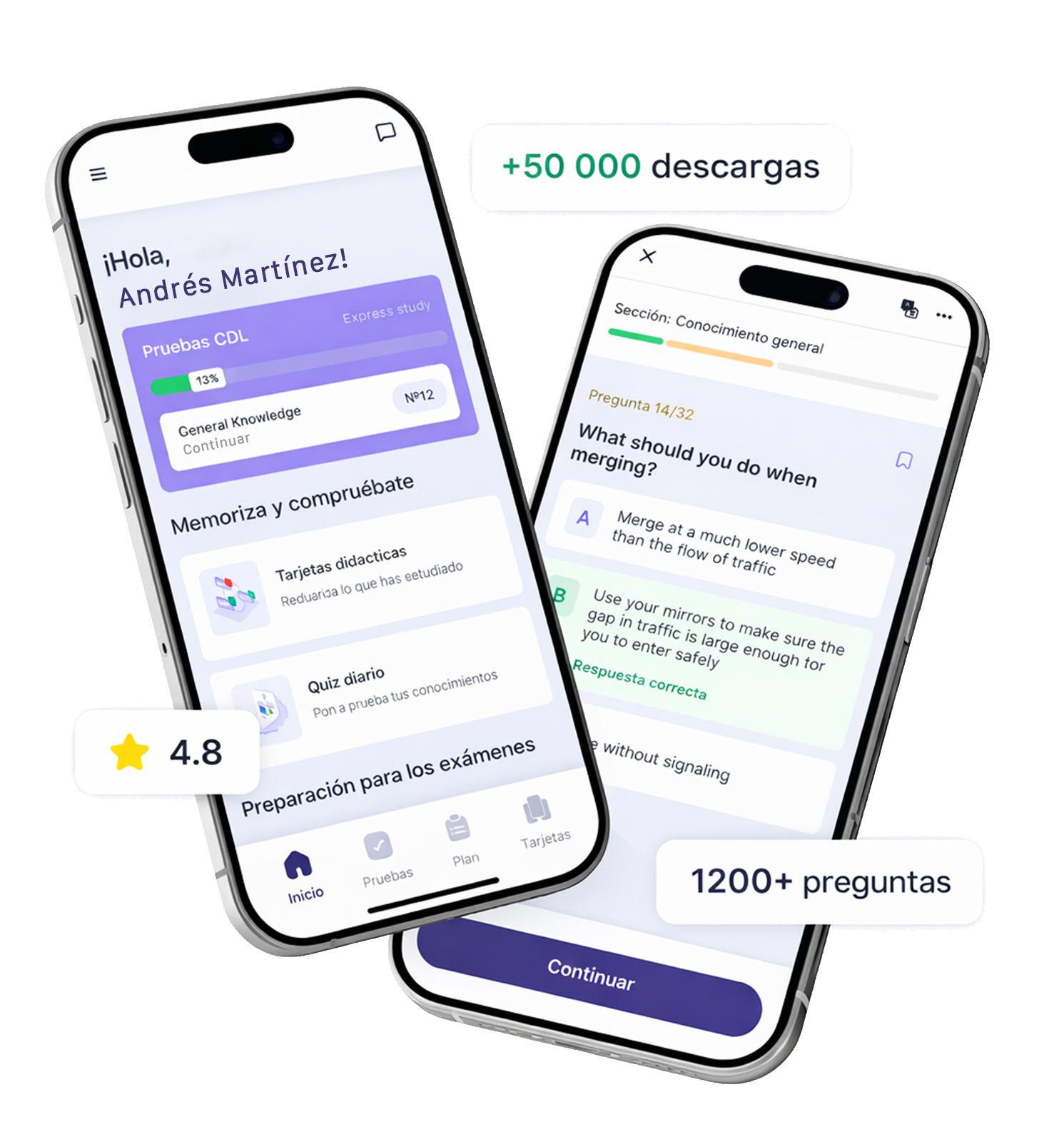 Capturas de pantalla de la aplicación CDL Help